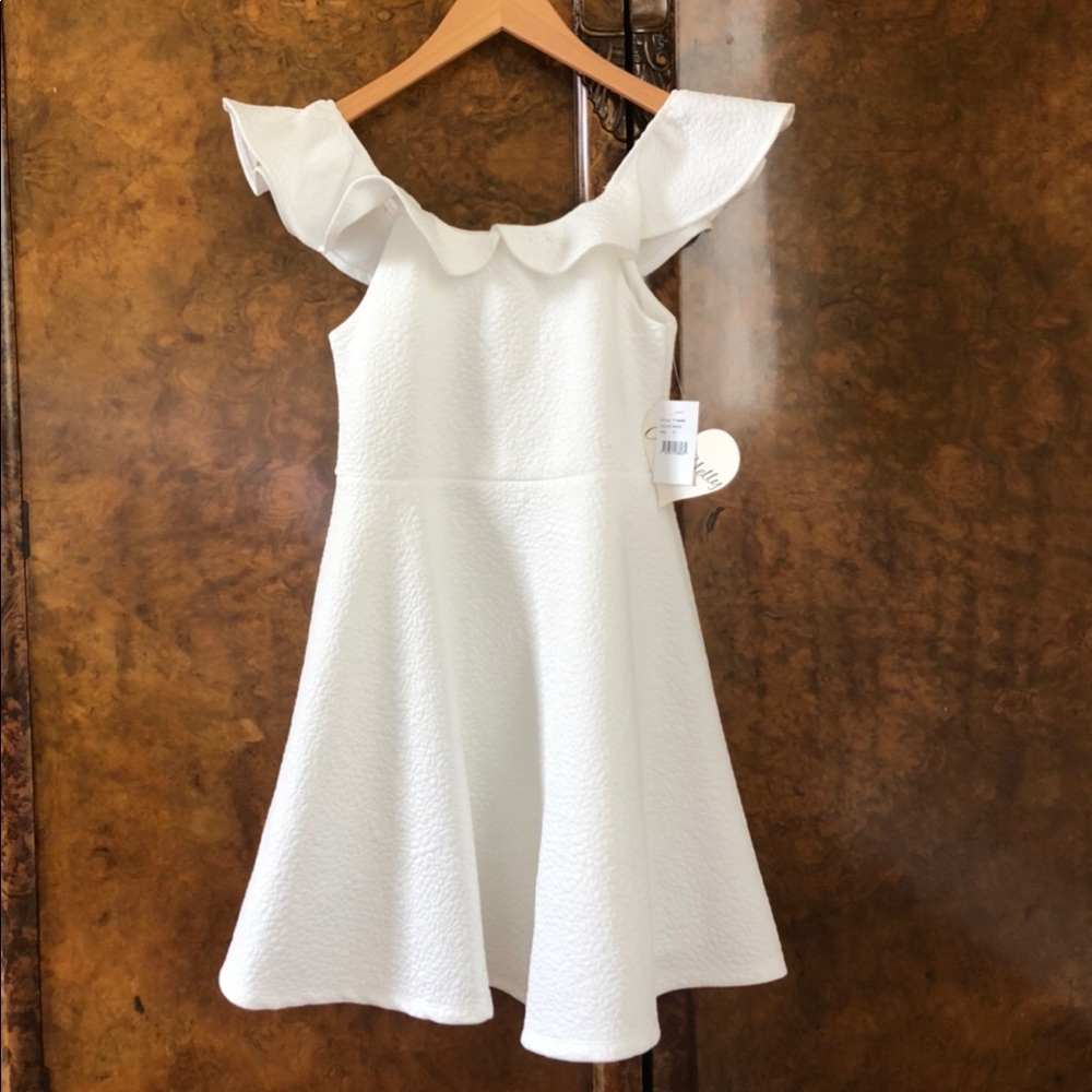 white ava and yelly dress